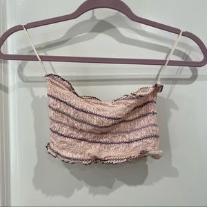 Free People - Ruched Bandeau Top - Pink - Size S